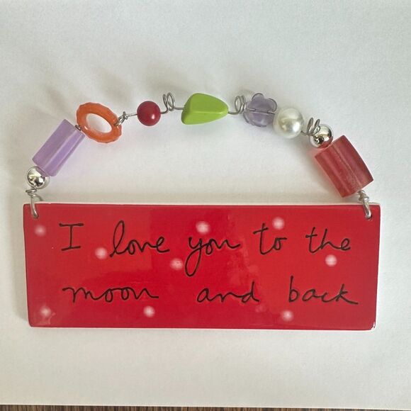 I Love you to the Moon and Back,  ceramic hanging decoration. - Picture 1 of 6